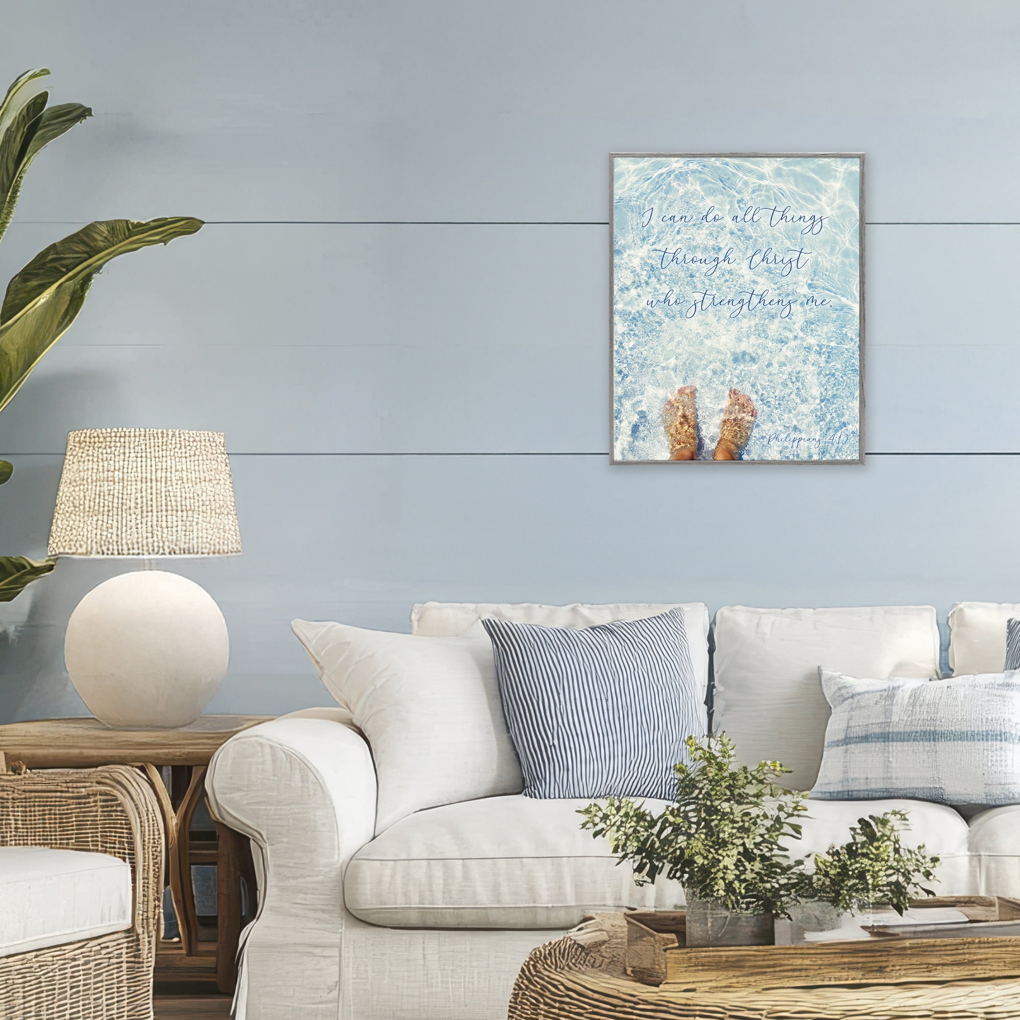 Stupell Industries I Can Do All Things Gray Framed Giclee Art, design by Sarah Jane