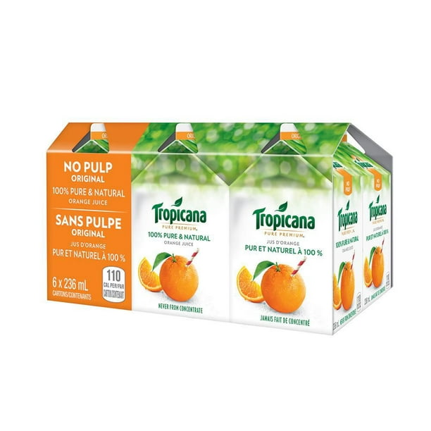 Tropicana Pure Premium Jus d'Orange Original (Sans Pulpe) 6x236ml