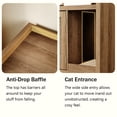 thumbnail image 4 of 33'' Cat Litter Box Enclosure with Rattan Door,Hidden Litter Cabinet Furniture with Cat Scratch Pad for Living Room, Rustic Oak, 4 of 8