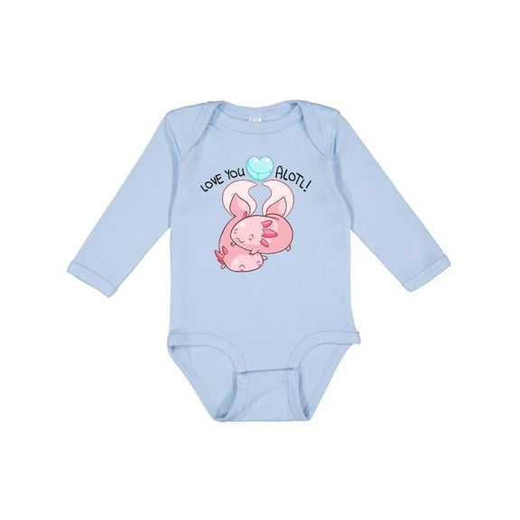 Inktastic Love You Alotl Cute Axolotl Valentines Boys or Girls Long Sleeve Baby Bodysuit