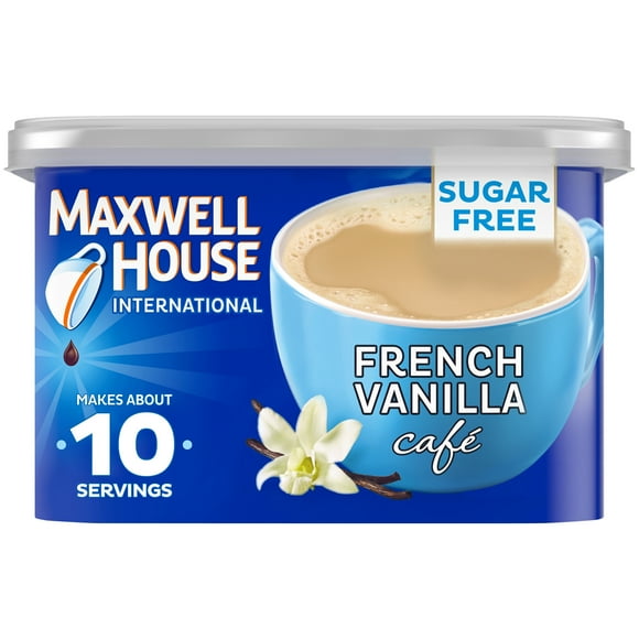 Maxwell House International French Vanilla Caf-Style Sugar Free Instant Coffee Beverage Mix, 4 oz. Canister