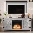 thumbnail image 5 of Homall Modern Farmhouse TV Stand Double Barn Door Fireplace TV Stand for TVs up to 65 inch,Grey Wash, 5 of 6