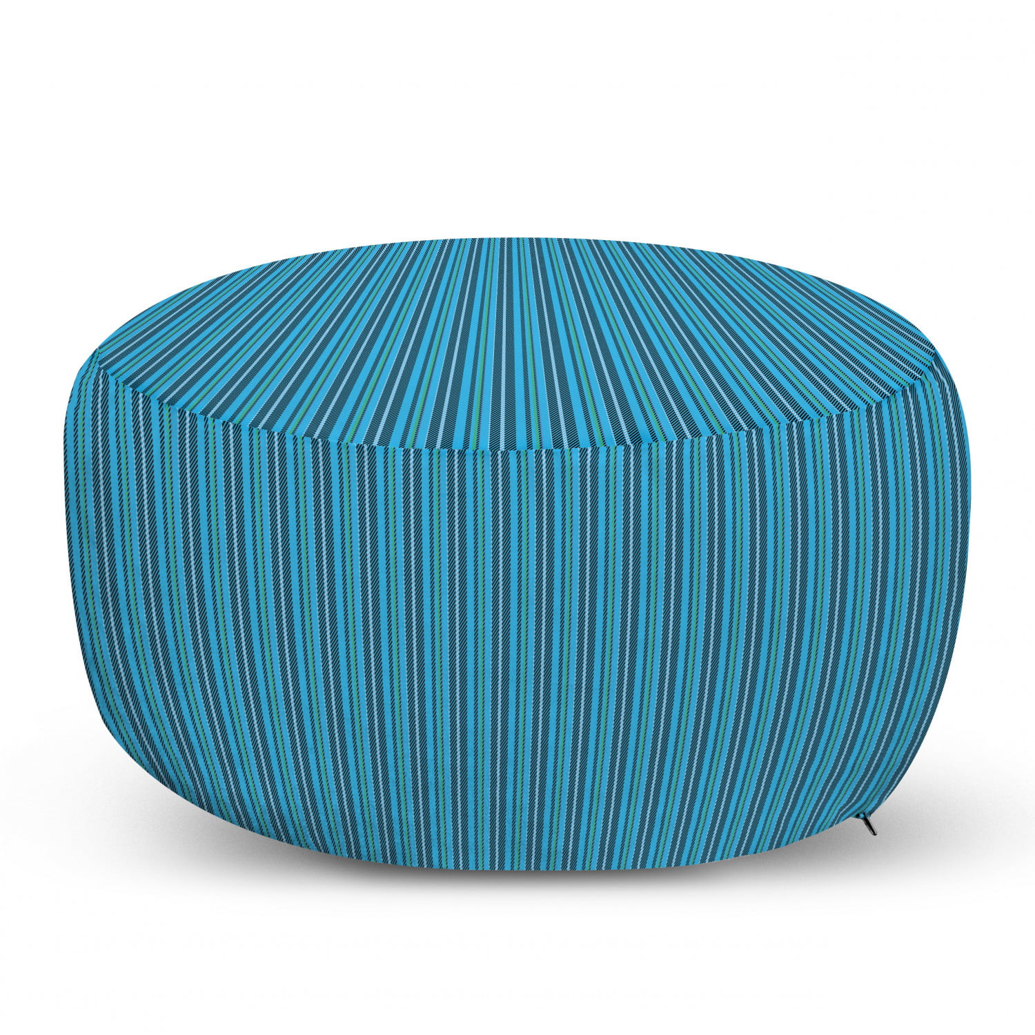Under Desk Foot Stool for Living Room Office Ottoman with Cover Abstract Ocean Inspired Palette Lines Geometrical Image Turquoise Pale Blue Ambesonne Aqua Rectangle Pouf 25