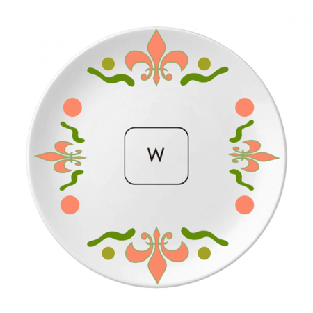 

Keyboard Symbol W Art Deco Fashion Flower Ceramics Plate Tableware Dinner Dish