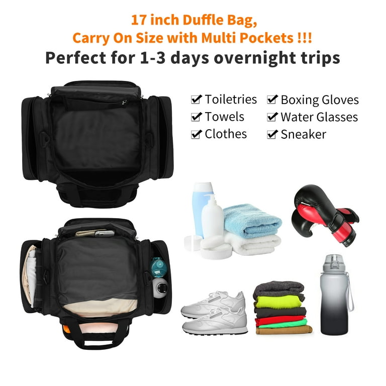 Small Duffel Bag 17 inch Carry On Weekender Bag for Travel Gym