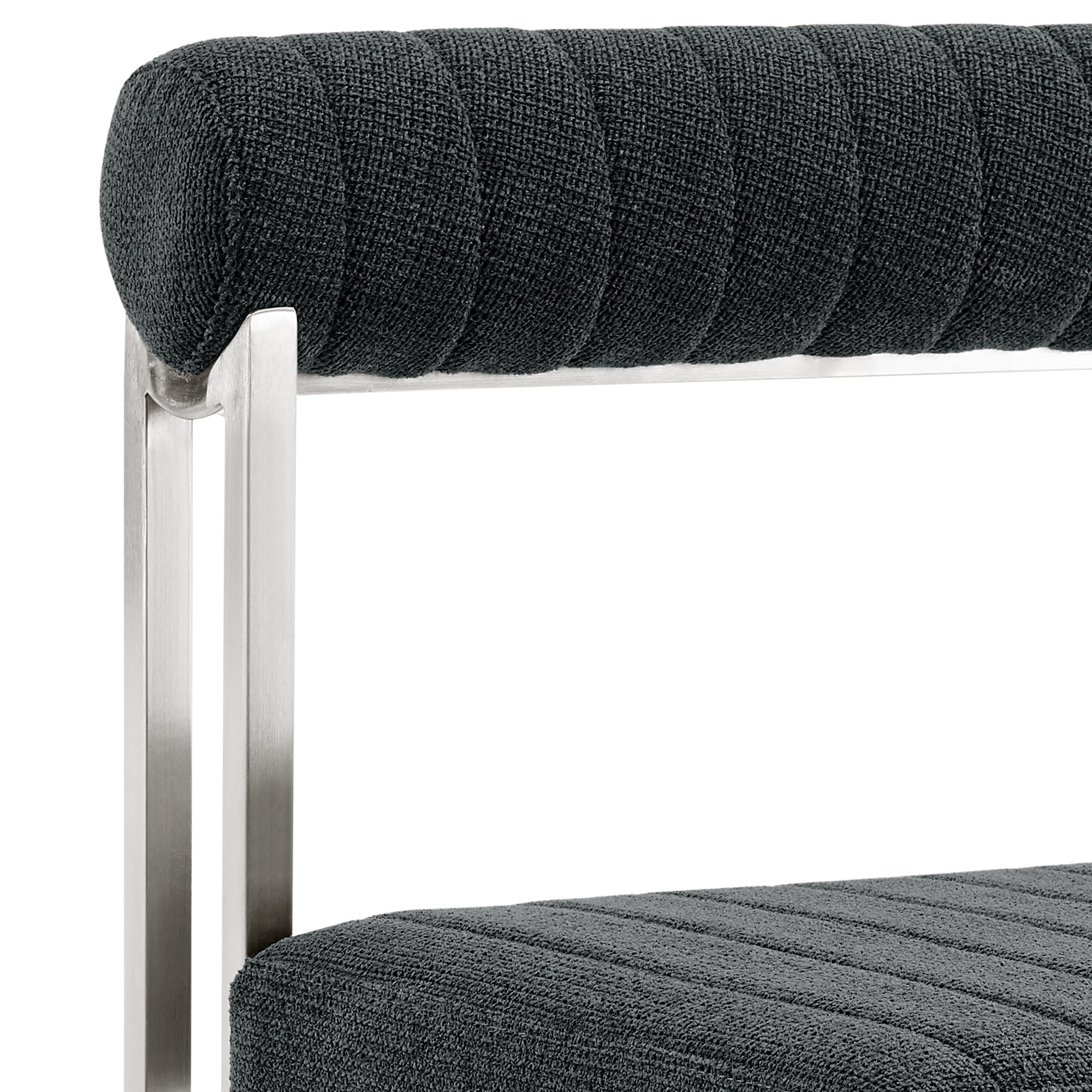 Joana Anastasia 5 Piece Round Dining Set with Charcoal Fabric