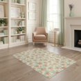 thumbnail image 2 of ODIKA 4'x6' Washable Area Rug Farmhouse Peach Fruit Toile Vintage Botanical Repeat Vine Border for Dorm Room, Small Living Stain Resistant Low Profile, Easy Care, 2 of 7