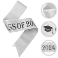 thumbnail image 4 of Shisuyan Graduation Season Shoulder Strap Graduation Sash Silver Black Text 1Set 63X3.7X0.04In, 4 of 8