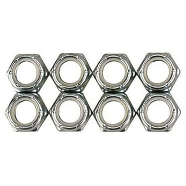 Steel Fine Thread Nylock Nuts, 3/8 Inch-24 Thread, 50 Pack
