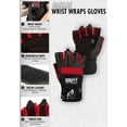 thumbnail image 4 of Dallas Wrist Wraps Gloves - Black/Red, 4 of 5