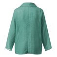thumbnail image 4 of QLEICOM Womens Plus Size Summer Tops, Casual Kaftan Loose Tops, Fashion Solid Cotton And Linen T Shirts, O-Neck Long Sleeve Baggy Pullover Tops Cardigan Blouse Green XL, 4 of 6