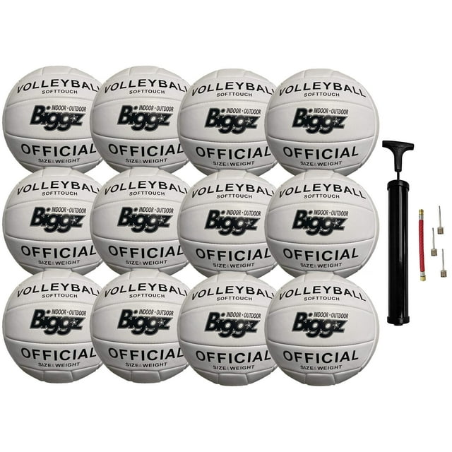 (Lot de 12) Ballons de Volleyball - Cuir Toucher Doux - Intérieur/extérieur avec Pompe