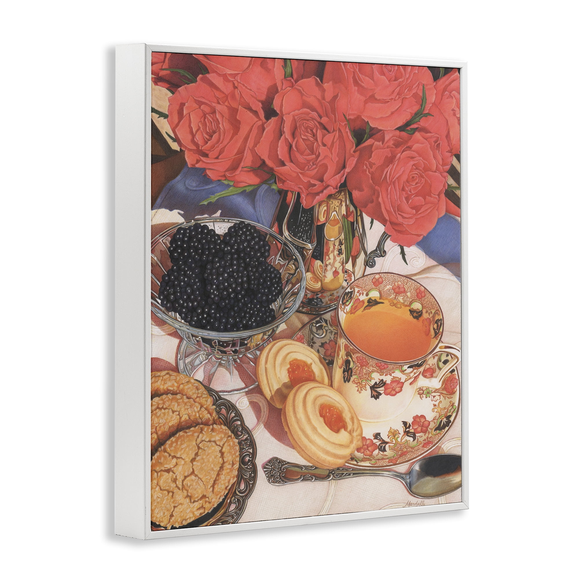Stupell Industries Tea Party & Berries Food & Beverage Painting White Framed Art Print Wall Art, 11 x 14