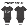 thumbnail image 3 of Musical Note Line Art Cute Baby Short Sleeve Bodysuit Newborn-24 Months, 3 of 5