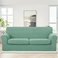 thumbnail image 2 of U-NICE HOME 3 Pieces Stretch Couch Cover Sofa Cover Washable Sofa Slipcover With Individual Seat Cushion for 2 Cushion Couch Sofa Pet Friendly, Olive Green, 2 of 7