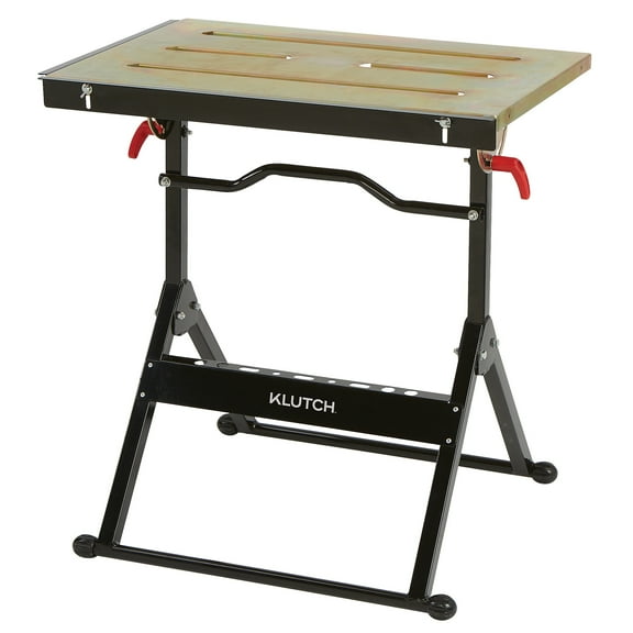 Klutch Adjustable Steel Welding Table, 30in.L x 20in.W x 32-5/8in.H, 400-Lb. Capacity