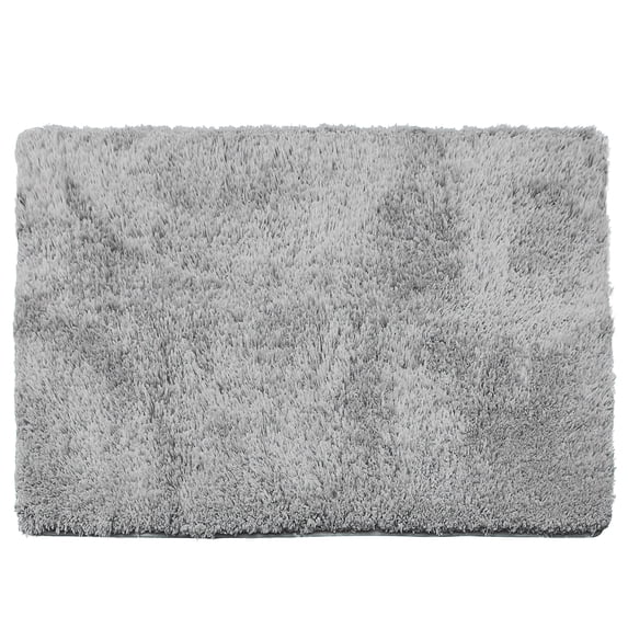 Nestl Super Soft Shaggy Bath Rug, Absorbent Bathroom Rug, 32" x 48", Silver