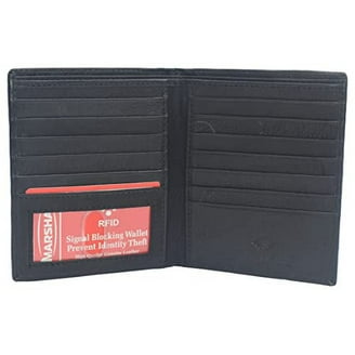 J. Buxton Emblem Credit Card Folio – Portafoglio A Libro In Pelle Nera, 5 Slot Carte E Finestra ID
