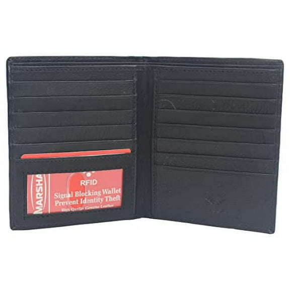 Men's RFID Cow Leather European Bifold Wallet Hipster 1 ID Window by Marshal