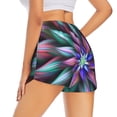 thumbnail image 3 of Xecao's Colored Abstract for a double-layer running short for women, perfect for gym, tennis, and more, featuring a convenient pocket., 3 of 9