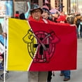 thumbnail image 3 of Bayyon Shield with Axes Flag Banner with Grommets 3x5Feet Man cave Decor, 3 of 6