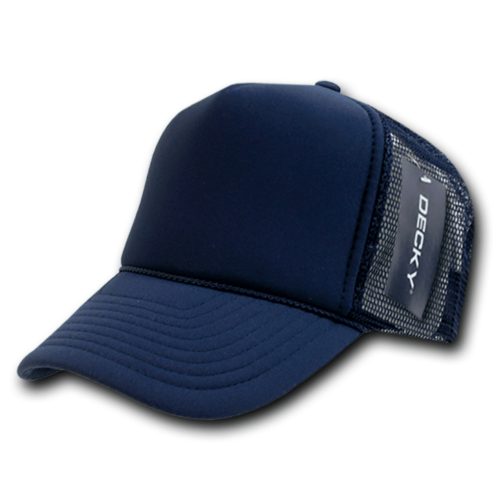DECKY TRUCKER PLAIN SOLID SNAPBACK HAT HATS CAP CAP For Men Women Navy - Walmart.com