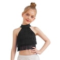 thumbnail image 3 of vastwit Kids Girls Latin Dance Tassel Shirt Sleeveless Layered Fringe Crop Top Samba Tango Ballroom Dancewear Black 14, 3 of 7