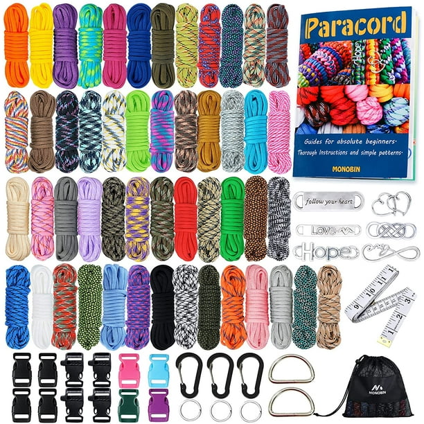 MONOBIN 50 Colors Paracord Cord, 550 Paracord Bracelet Crafting Combo