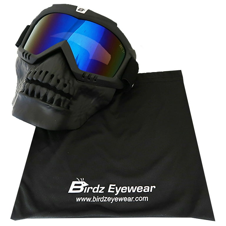 Birdz Skullbird Black Padded ATV Motorcycle Riding Goggle
