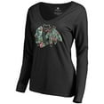 thumbnail image 2 of Women's Black Chicago Blackhawks Lovely Long Sleeve V-Neck T-Shirt, 2 of 3