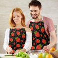 thumbnail image 3 of Red Strawberry Plants Fruit Black Apron-Garden Aprons for Women with Pockets-Cotton Linen Waterproof Kitchen Cooking Gardening Aprons Adjustable for Kitchen,Cooking,BBQ and Salon 33x27 Inch, 3 of 7