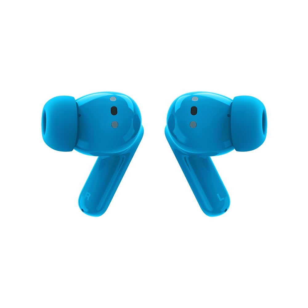 Motorola Moto Buds Bass XT2443-1 Dynamic ANC, Triple Microphone Array, Bluetooth 5.3, IP54 Water & Dust Resistant, Dolby Atmos Audio - Blue Jewel