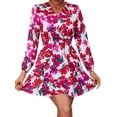 thumbnail image 1 of Vestido de manga larga para mujer Mini vestido floral vintage de vacaciones MABOTO Vestido, 1 of 7