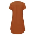 thumbnail image 3 of ZEHJUHAN Women's Plus Size Solid Color V-Neck Asymmetrical Hem Dress, Casual Comfort Short Summer Dress Red，4XL, 3 of 6