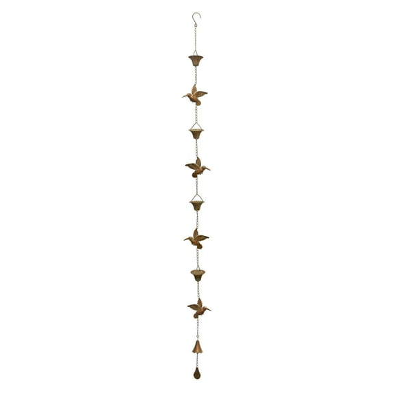 Home Decorative Hummingbird Rain Chain 69"L Iron