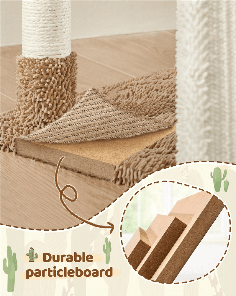 Renwick 42" Height Cactus Cat Tree with Scratching Posts and Platform, Beige/Brown