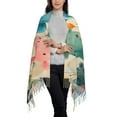 thumbnail image 3 of Cauagu Cute Animal Party Print Women Wrap Shawl tassels Scarves Retro Scarf 77.6"X28.3", 3 of 8