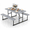 Gray, variant on Fenbeli Outdoor Picnic Table with 2 Benches, HDPE Rectangular Dining Set for 2-4 People, Weather-Resistant, Black