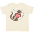 thumbnail image 3 of Inktastic Cute Smiling Valentine's Day Otter with Heart Boys or Girls Toddler T-Shirt, 3 of 5