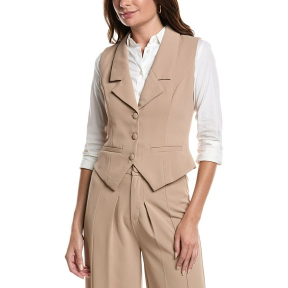 Gracia womens  Button Front Vest, m, Brown