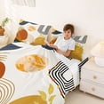 thumbnail image 3 of Castle Fairy Warm Terracotta Bed Sheets 4pcs for Family, Gold Foil Leaf King Sheets, Orange and Brown, 3 of 6