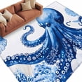 thumbnail image 2 of 5'x8' Area Rugs, Blue Octopus Coastal Indoor Outdoor Area Rug for Living Room Bedroom, Nautical Summer Beach Ocean Washable Bathroom Rugs Kitchen Floor Carpet Mats Home Decor Aesthetic, 2 of 8