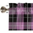 thumbnail image 5 of 3 Piece Kitchen Curtains Tiers and Valances Set, Black Aqua Blue Lattice Gingham Checkered Rod Pocket Short Window Treatment Tiers Curtains Panel and Valance for Cafe Bathroom, 5 of 5
