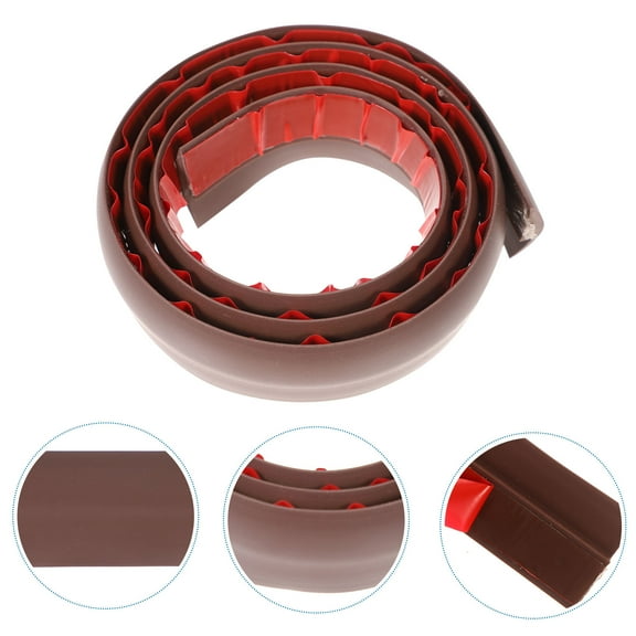 Pretyzoom Coffee PVC Floor Transition Strip Cover, Modern Anti-Collision Design, 1 Piece for Smooth Flooring