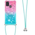 thumbnail image 3 of Funda para Samsung Galaxy A21S Brillantina Líquida Divertida Reluciente y con Cristales en Movimiento Cuerpo Cruzado con Cordón Ajustable, 3 of 5