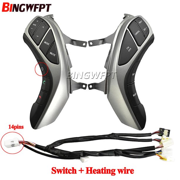 New Cruise Control Music Steering Wheel Buttons For Hyundai Elantra 2012-2015 At 2012-2014 Mt I30 Mt