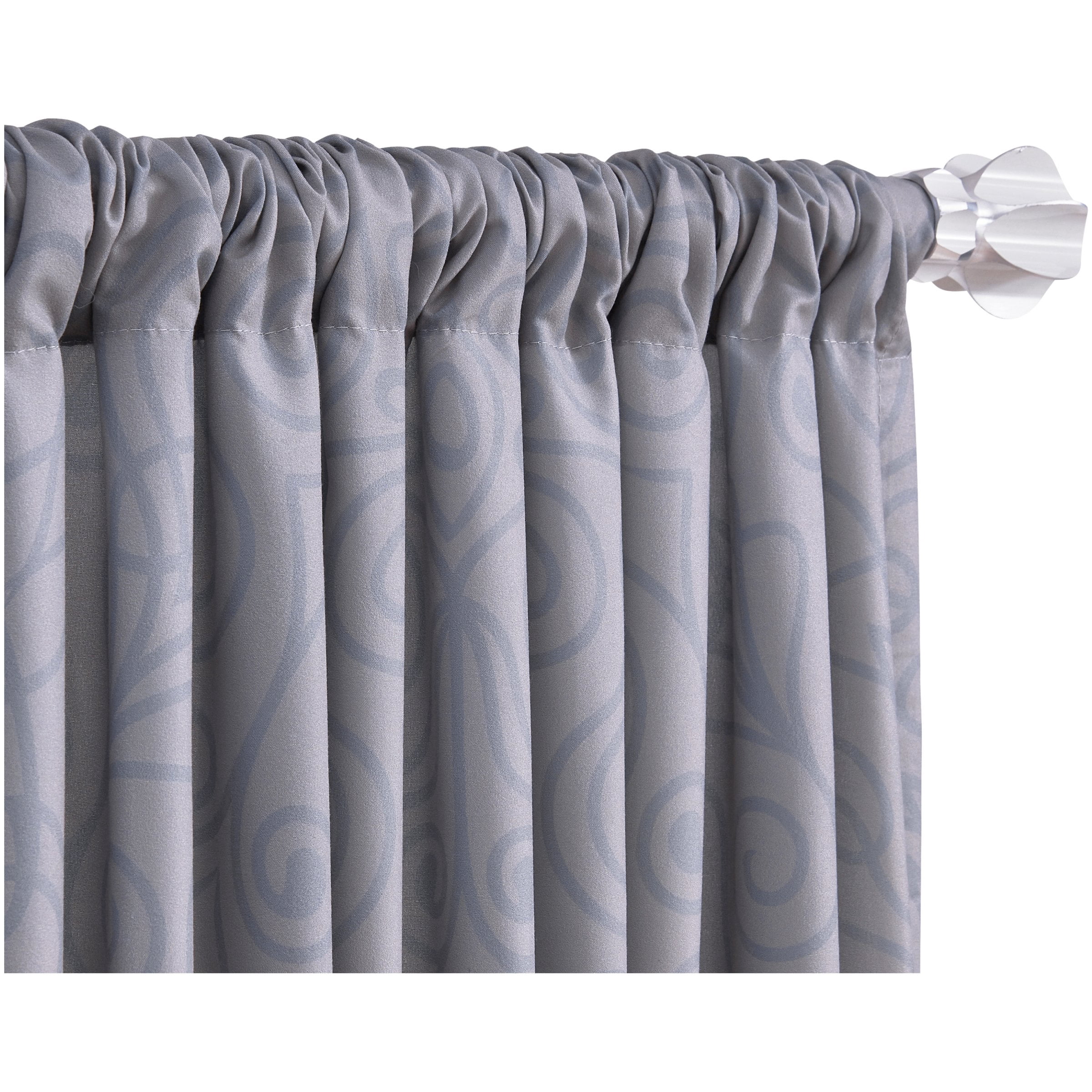Mainstays Medallion Rod Pocket Light Filtering Curtain Set, 14" x 23" 2 Panels