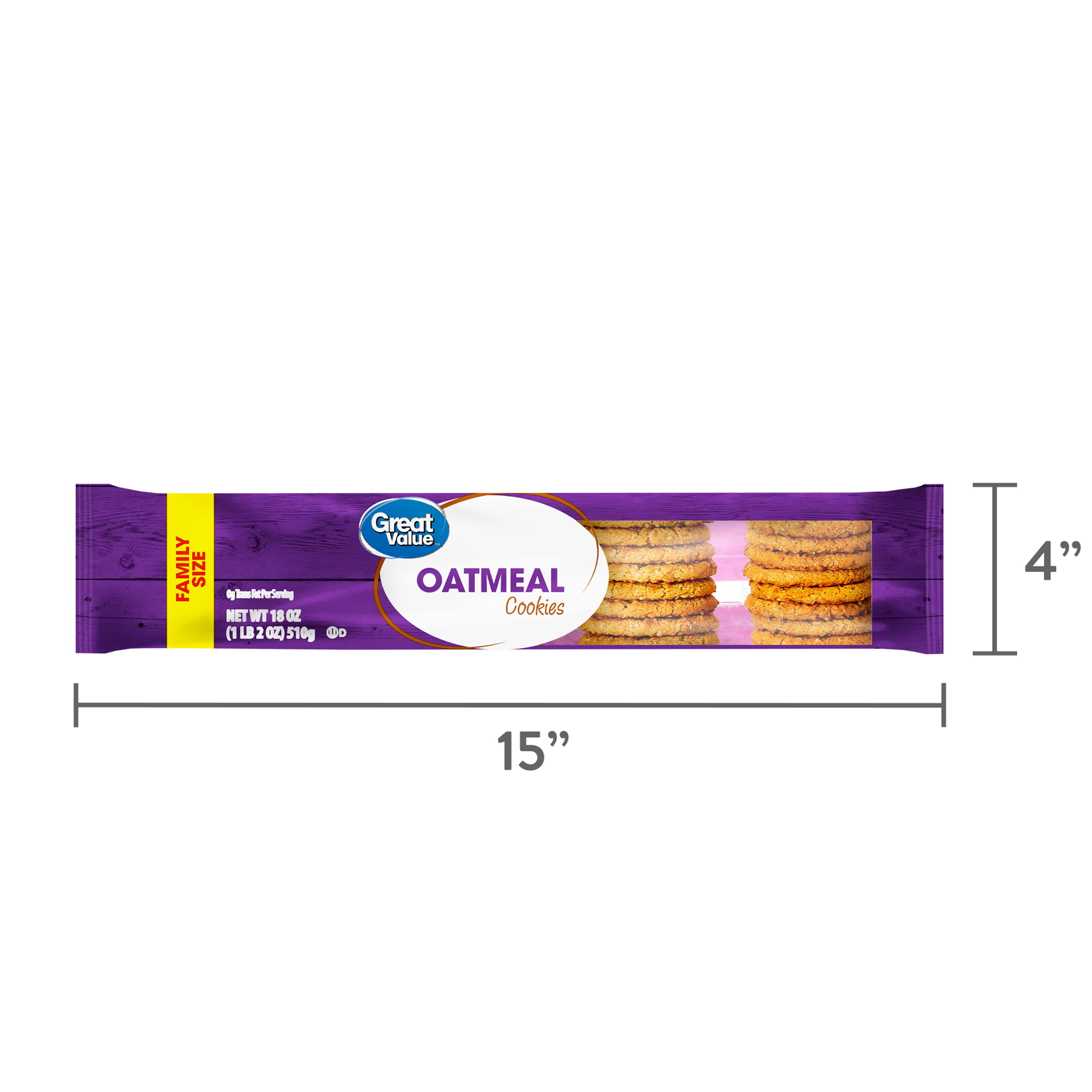 Great Value Oatmeal Flavor Cookies, 18 oz
