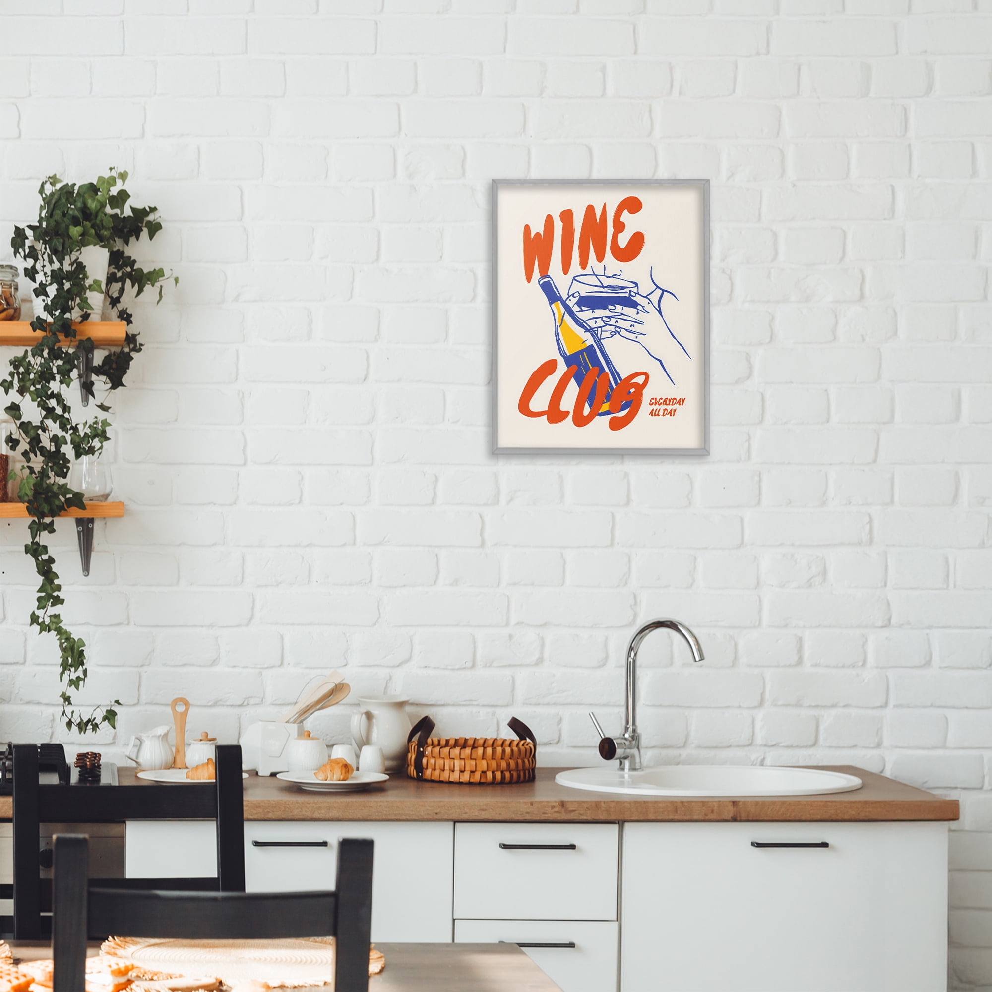 Stupell Industries Wine Club Every Day Gray Framed Giclee Art, design by The Prints Vibe