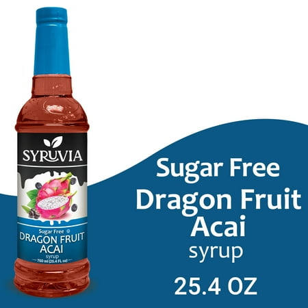 Syruvia Dragon Fruit Sugar Free Coffee Syrup No-Calorie Coffee Sauce for Coffee, Lattes, Shakes, Smoothies, Desserts, 25.4 Fl. Oz
